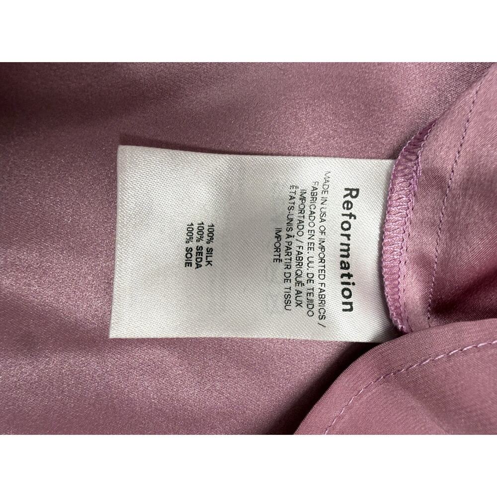 Reformation Alli Silk Midi Dress Sugar Plum Halter Pink Size 10 Square Neck - Picture 11 of 14